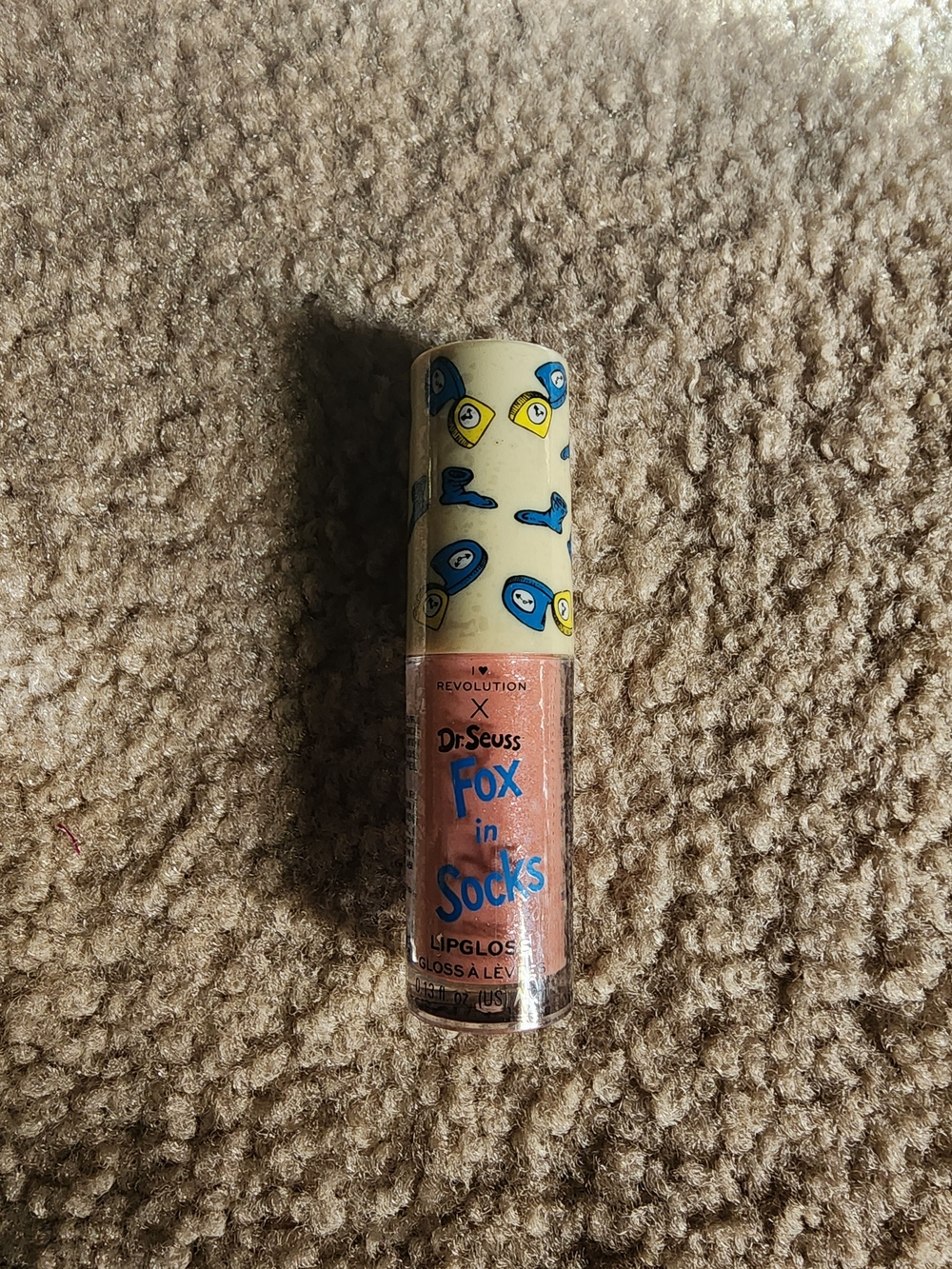NWOT $10 Revolution Lip Gloss x Dr. Seuss Fox in Socks  - Peachy Pink